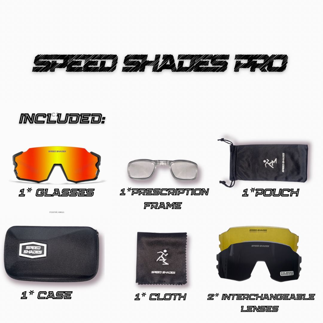 Speed Shades™ Pro - Orange (Black Frame)